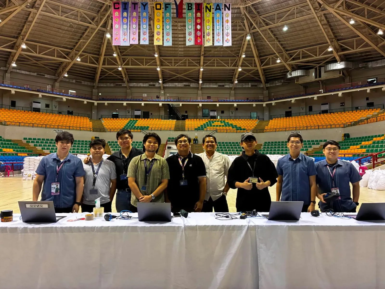 The team behind the server and scanner stations at the City of Biñan pilot